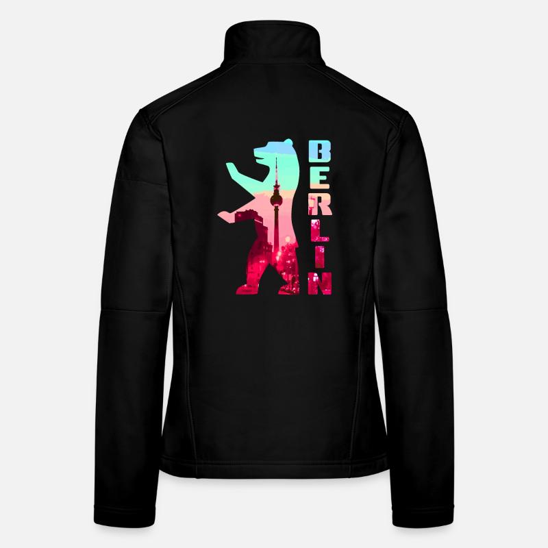 Berlin Bär Neon Silhouette Frauen Softshelljacke