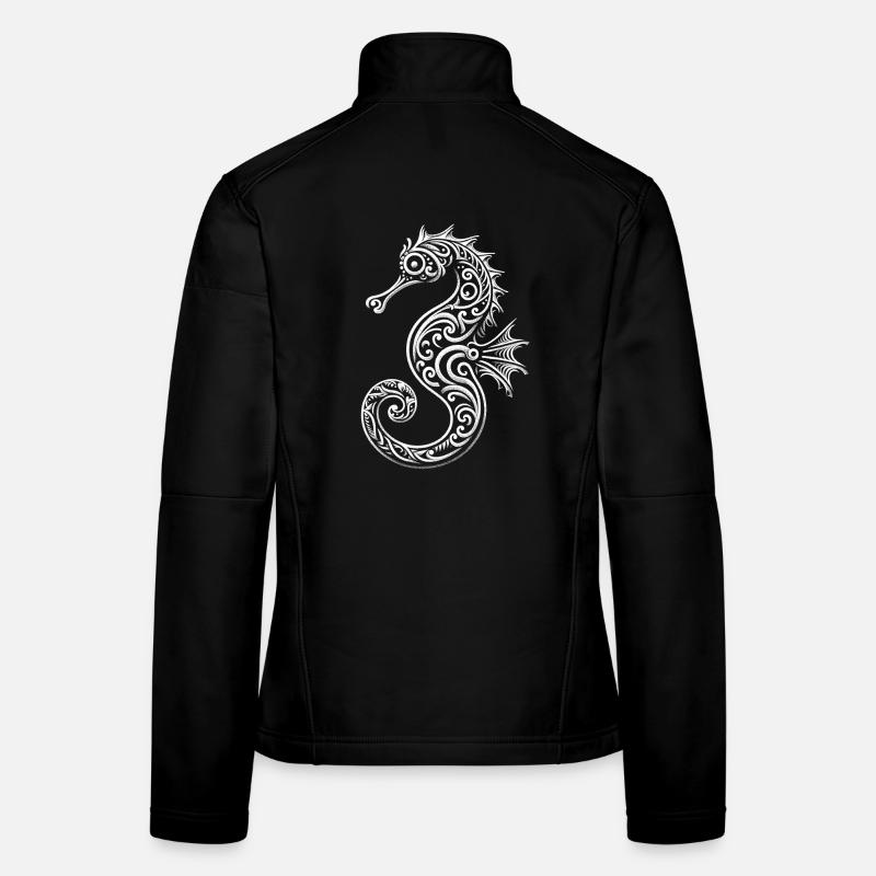 Motif décoratif hippocampe Veste en tissu softshell Femme