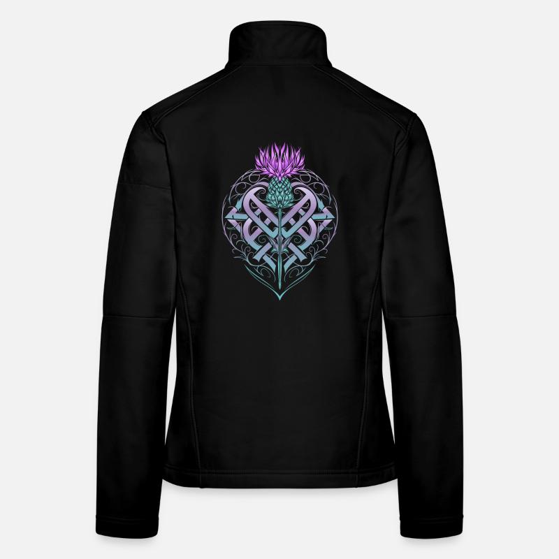 Distel Schild Celtic Knots Thistle Lover Frauen Softshelljacke