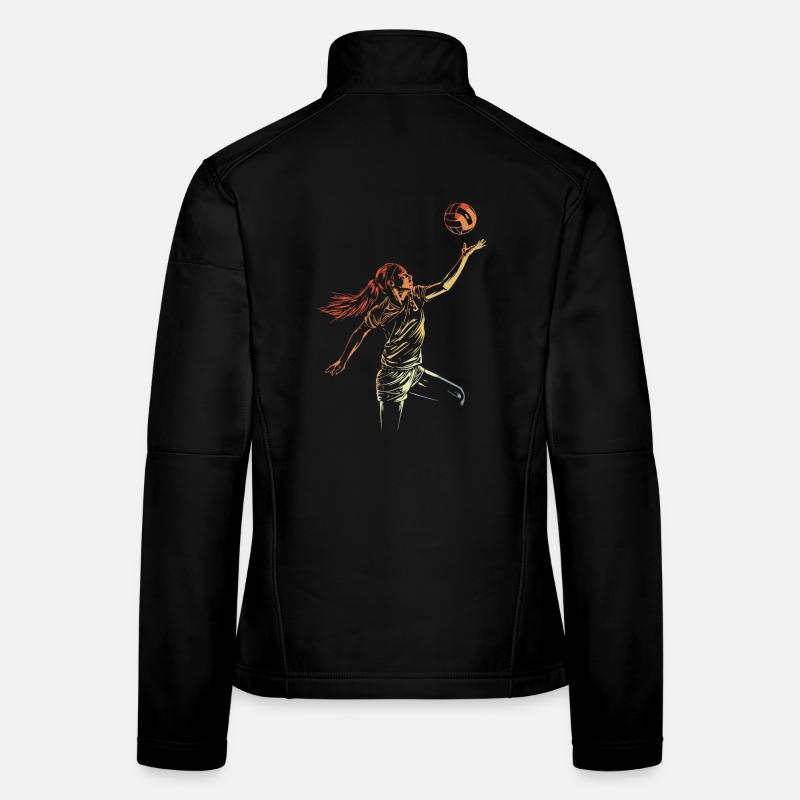 Volleyball Player Sketch Women's Softshell Jacket
