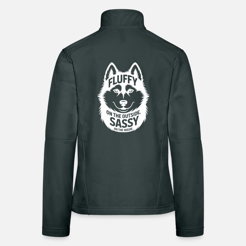 Fluffy Outside Sassy Inside Husky  Women's Softshell Jacket