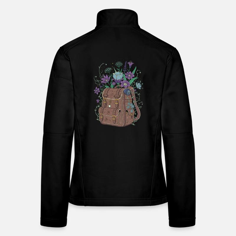 Rucksack mit Blumen Frauen Softshelljacke