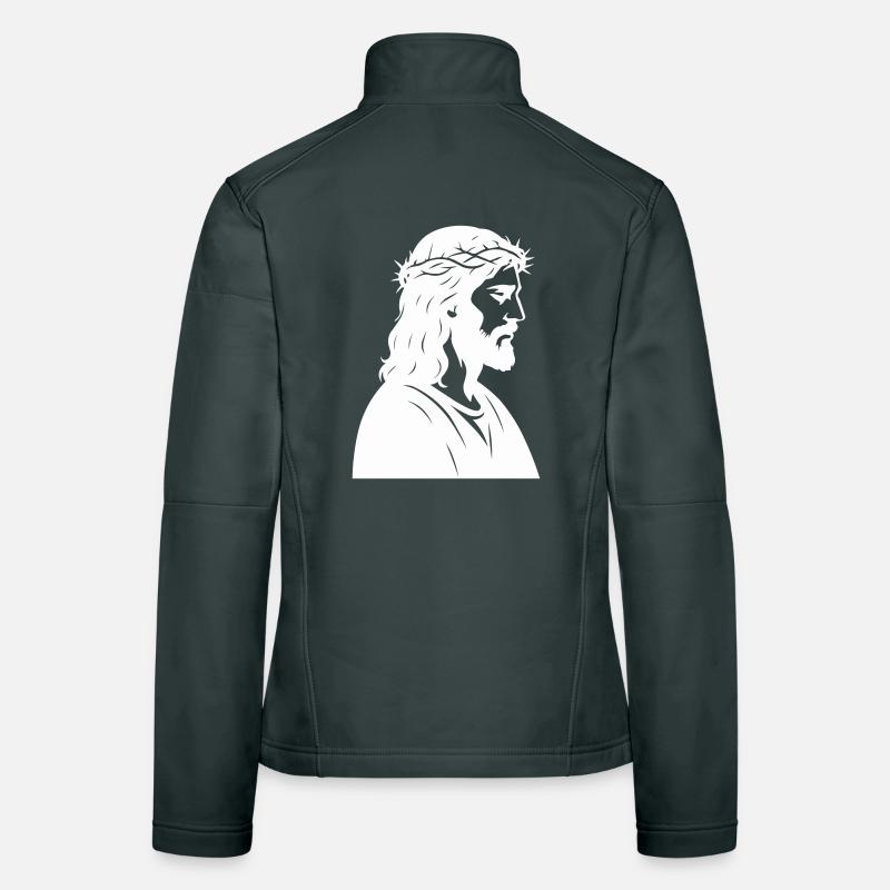 Jesus Christ Silhouette Women's Softshell Jacket