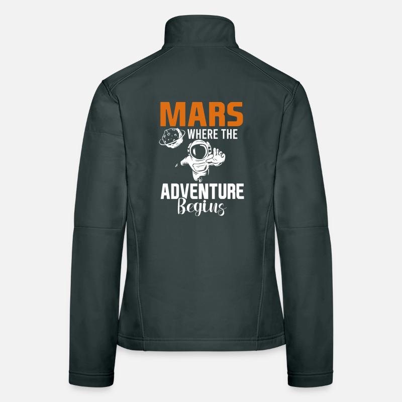 Mars Planet Space Vintage Rocket Women's Softshell Jacket