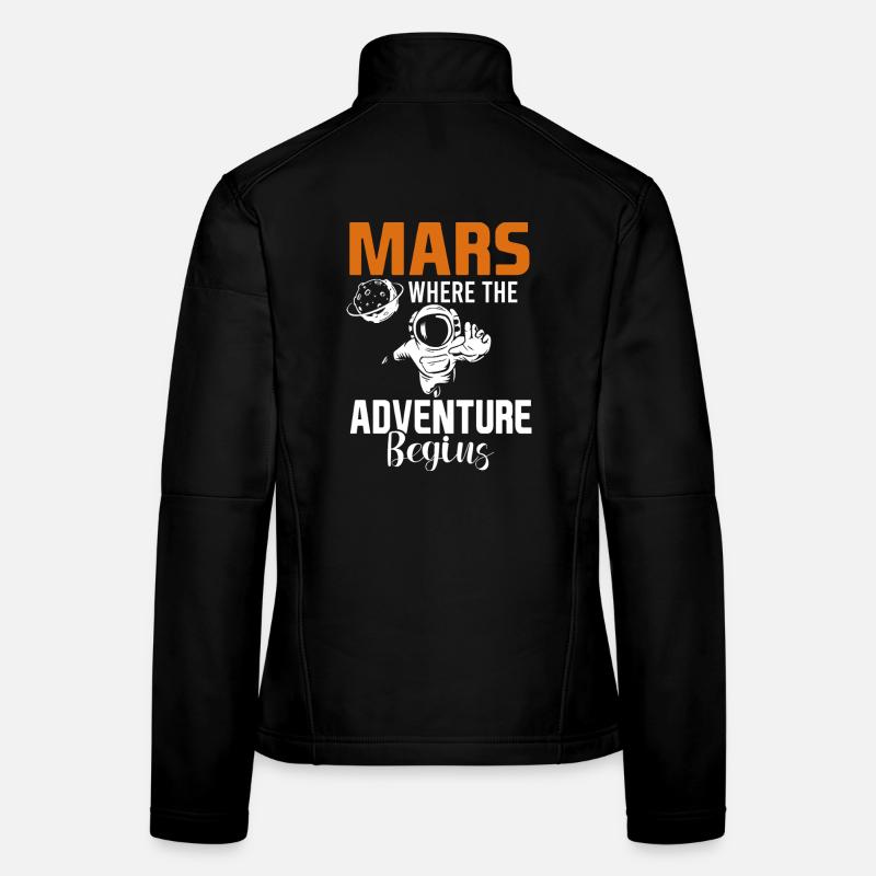 Mars Planet Space Vintage Rocket Women's Softshell Jacket