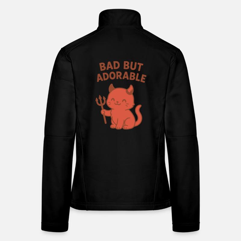 Bad But Adorable Devil Cat Women's Softshell Jacket