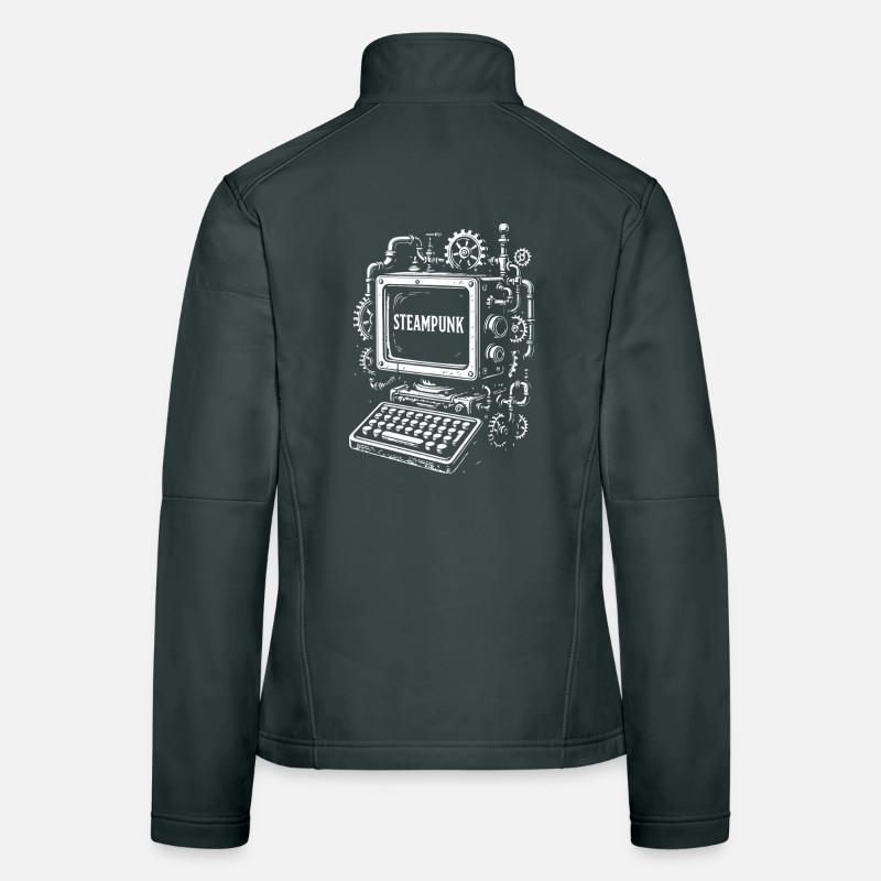 Engrenage d’ordinateur steampunk Veste en tissu softshell Femme