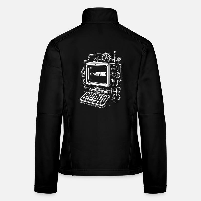 Engrenage d’ordinateur steampunk Veste en tissu softshell Femme