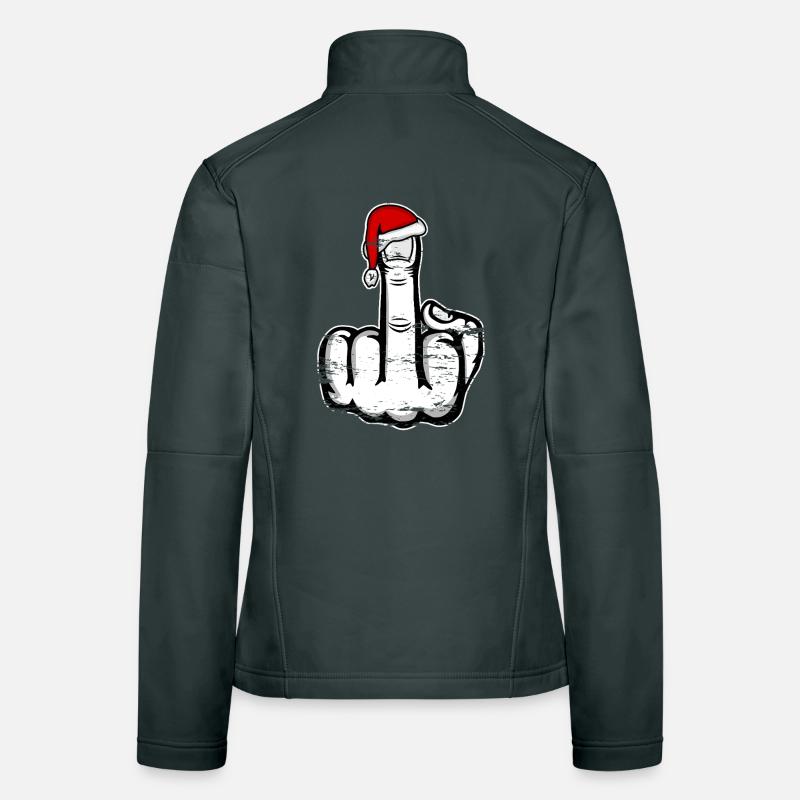 Christmas middle finger with Santa hat used Women's Softshell Jacket