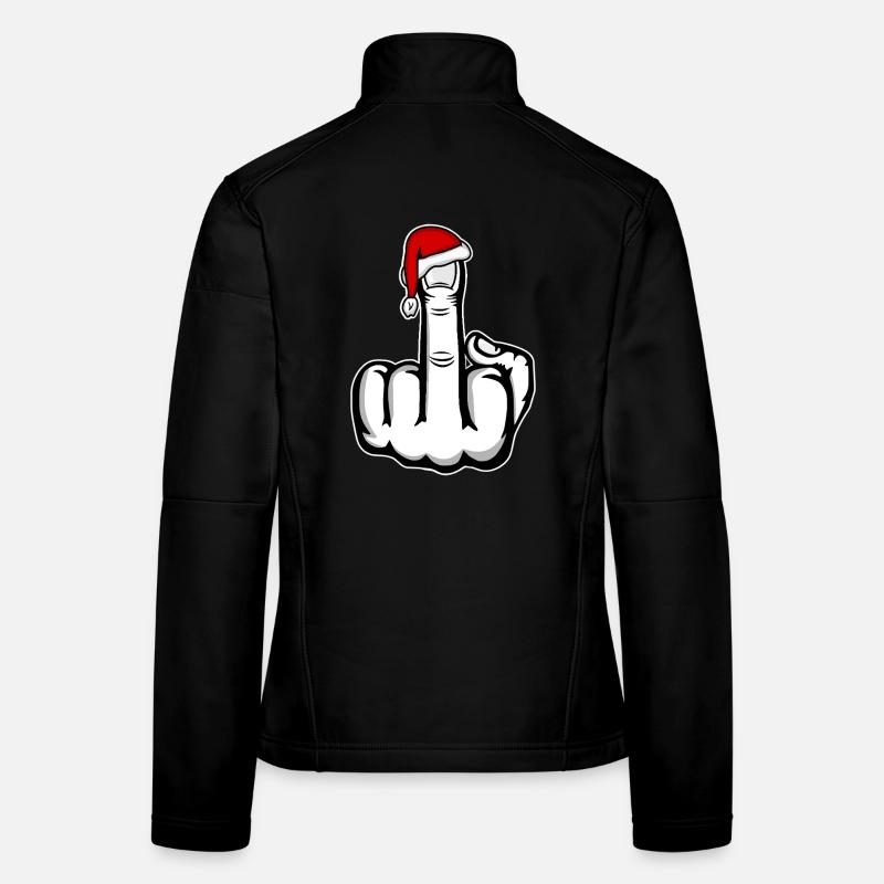 Christmas Middle Finger with Santa Hat Women's Softshell Jacket