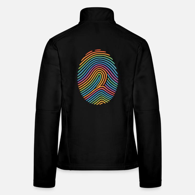 Rainbow Fingerprint Pattern | Diversity Women's Softshell Jacket