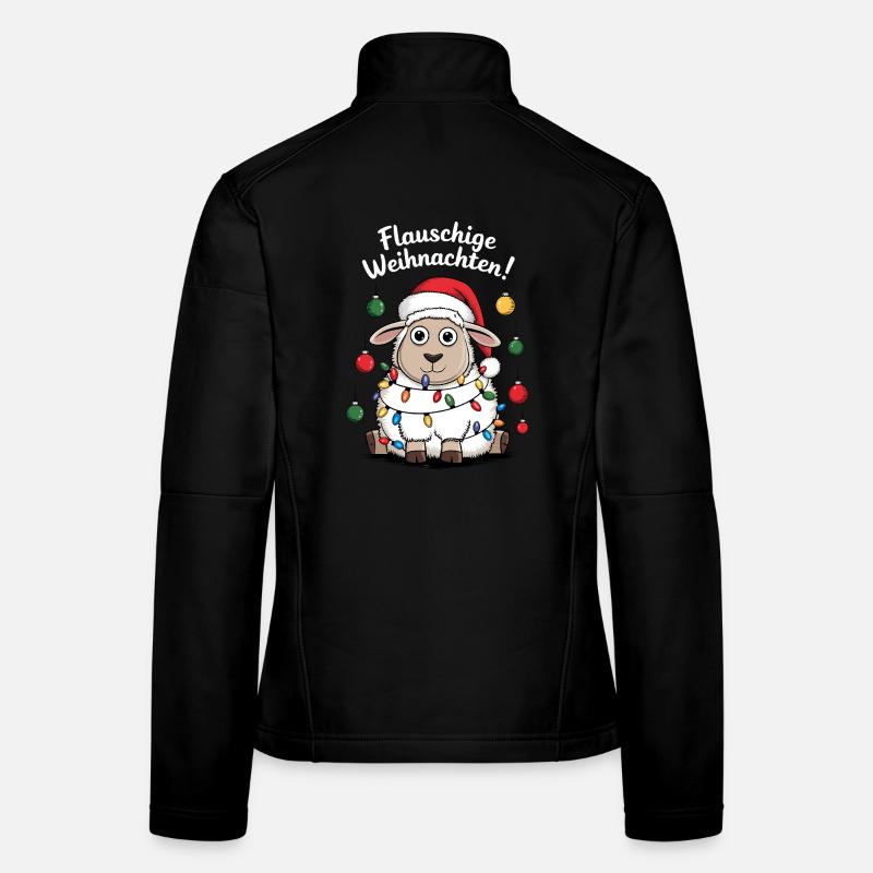 Ferme de bergers de Noël de moutons drôles Veste en tissu softshell Femme