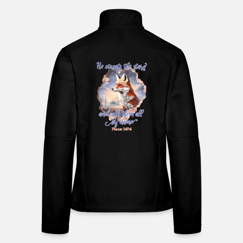 Fox Bible Verse Christian Veste en tissu softshell Femme
