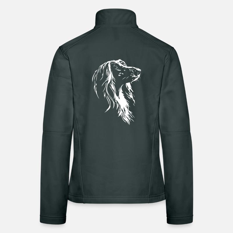 Chiens silhouette de lévriers afghans Wilsigns Veste en tissu softshell Femme