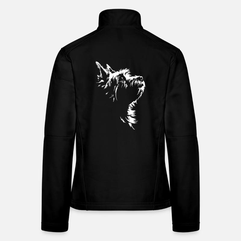 Cairn Terrier Silhouette Chien Wilsigns Veste en tissu softshell Femme