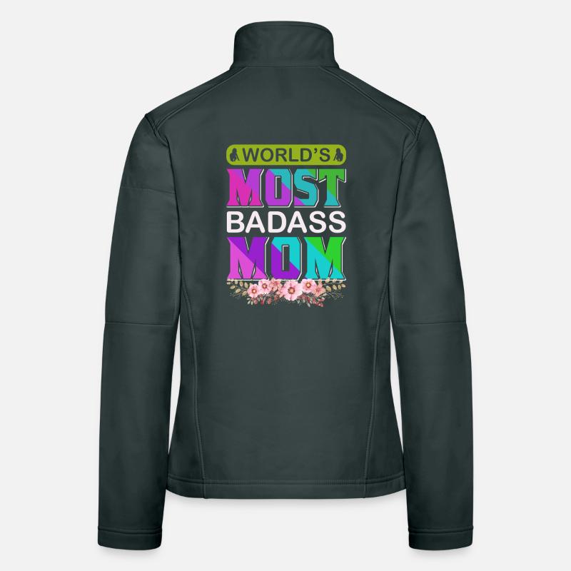 World's Badass Mom – Mutiges, florales Muttertagsgeschenk Frauen Softshelljacke