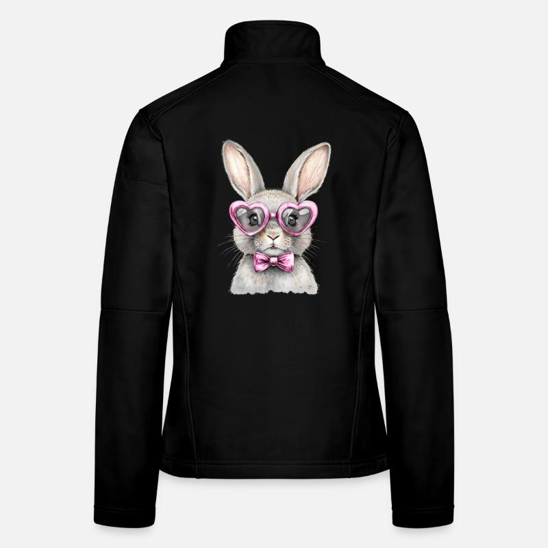 Verspielter Hase mit herzförmiger Sonnenbrille Frauen Softshelljacke
