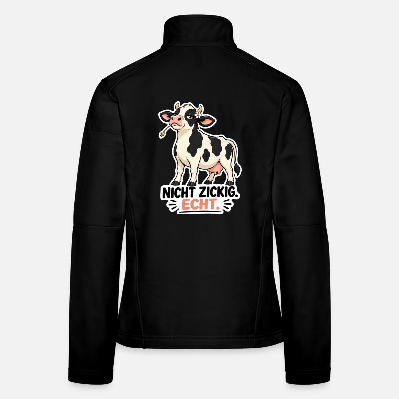 Kuh „Nicht schwierig. Echt.“ – Lustiges Statement  Frauen Softshelljacke