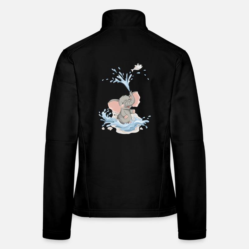 Bébé éléphant Éléphant Éclaboussure d’eau Eau Baignée d’été Veste en tissu softshell Femme