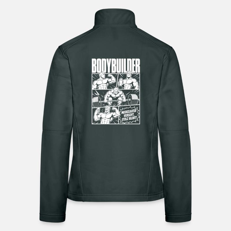 Bodybuilder Training Comic Stolz Frauen Softshelljacke