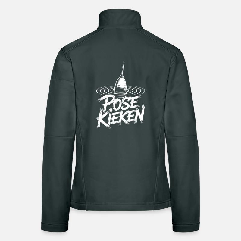 Fischen Pose Humor Frauen Softshelljacke