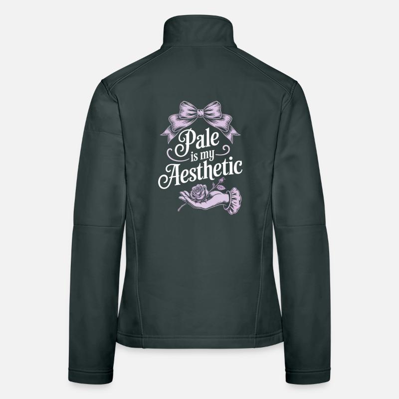 Écriture esthétique pâle avec nœud Veste en tissu softshell Femme