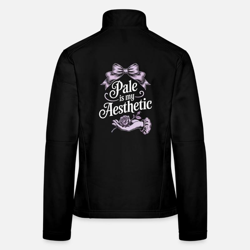 Blasse ästhetische Schrift mit Schleife Frauen Softshelljacke