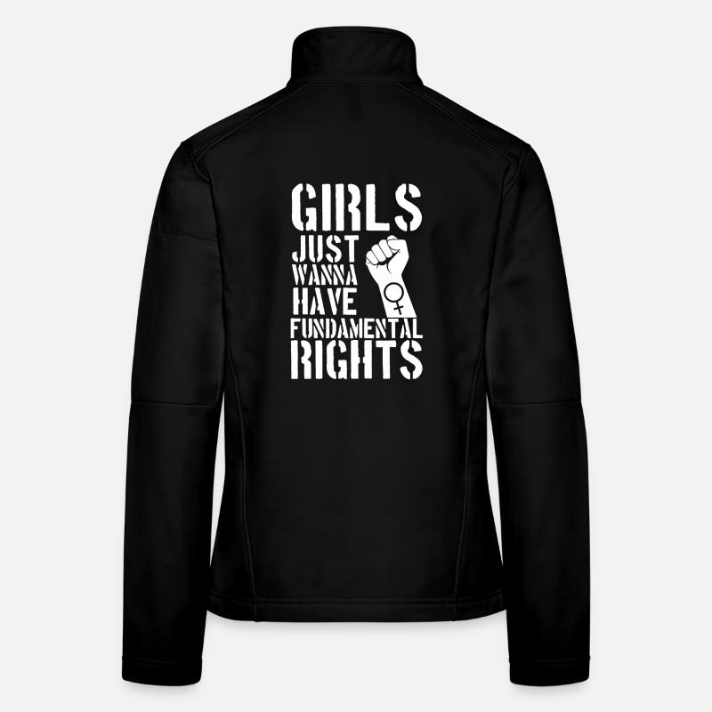 Mädchen möchten Grundrechte-Hemd gerade haben - Frauen Softshelljacke - Schwarz