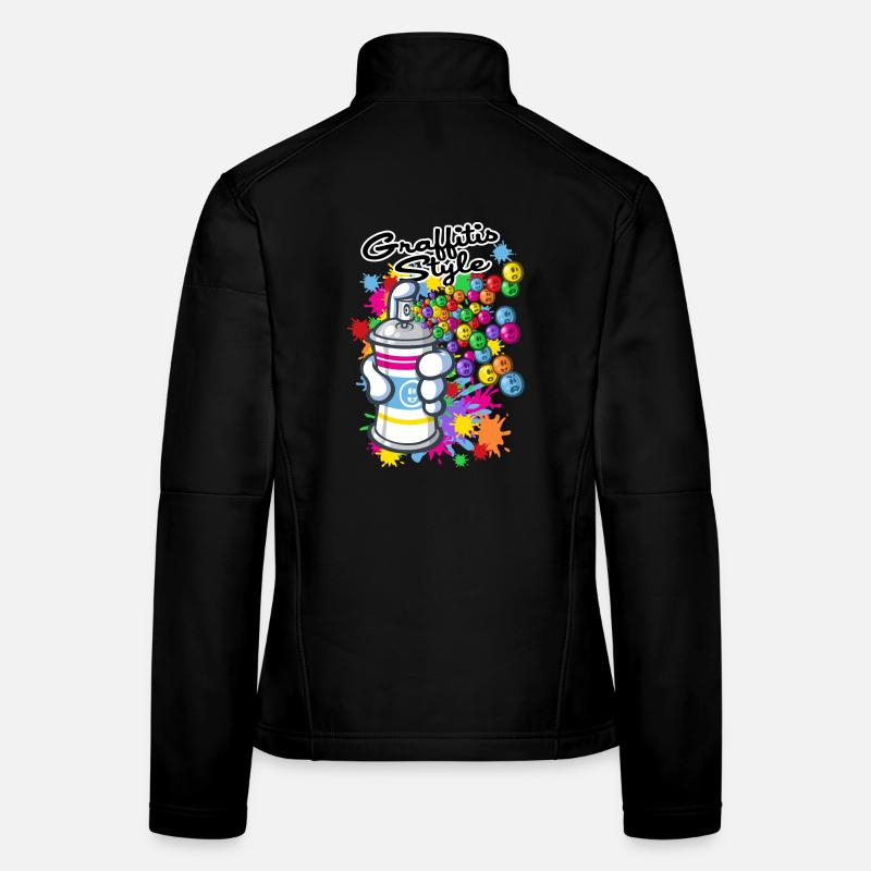Graffiti Cartoon-Stil Frauen Softshelljacke