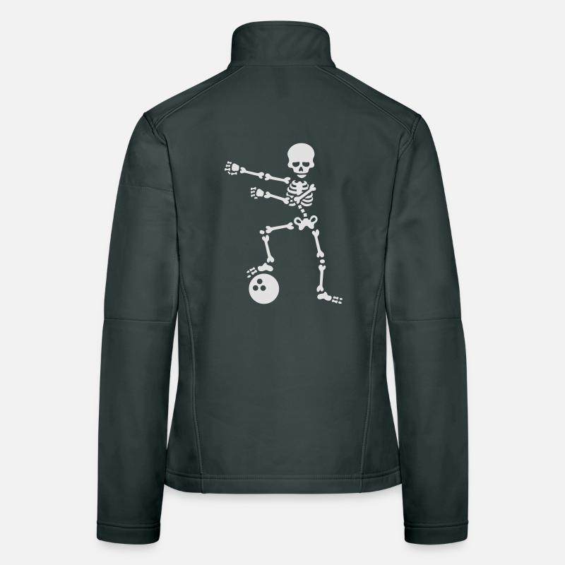 Bowling ball floss dance flossing skeleton Women's Softshell Jacket