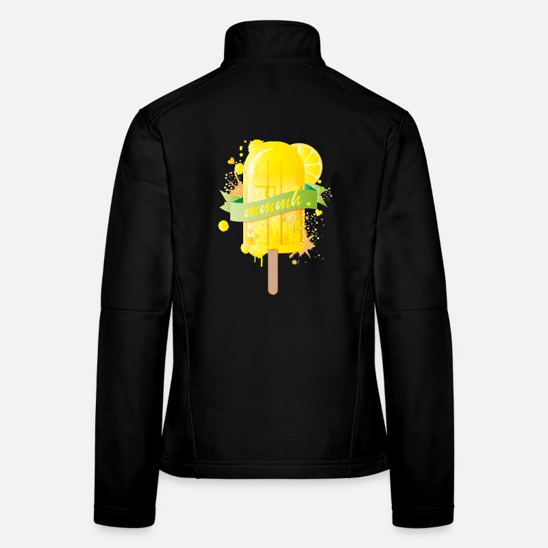 Zitronengelbes leckeres Eis im Graffiti Stil Frauen Softshelljacke