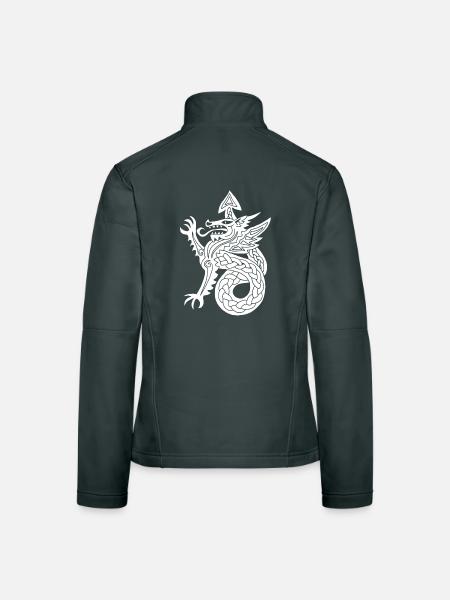 Weißer Drache - Frauen Softshelljacke - Schwarz - Hinten