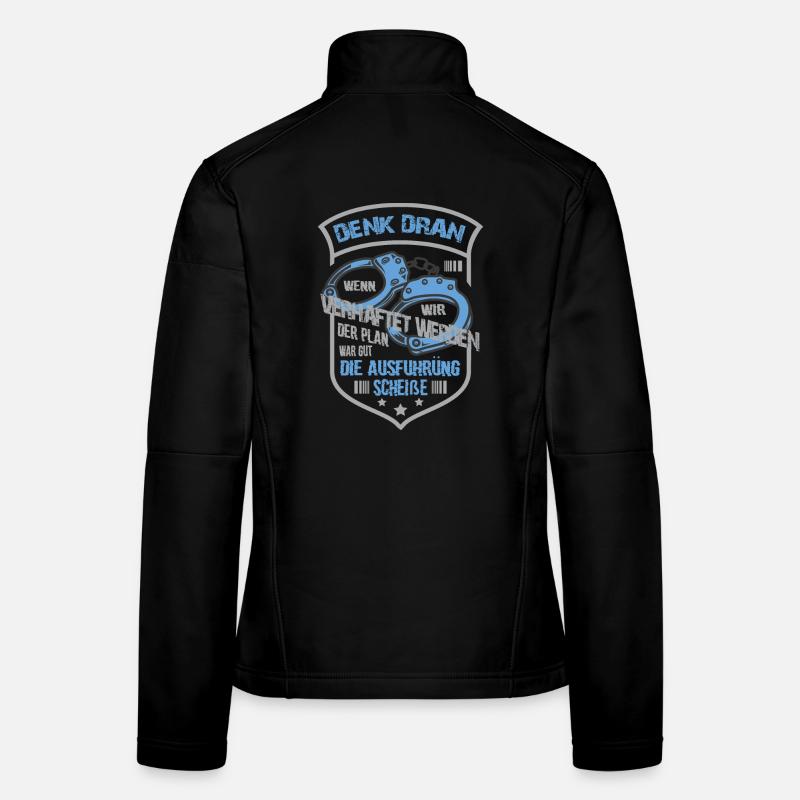 Lustige Gauner Spruch - Frauen Softshelljacke - Schwarz
