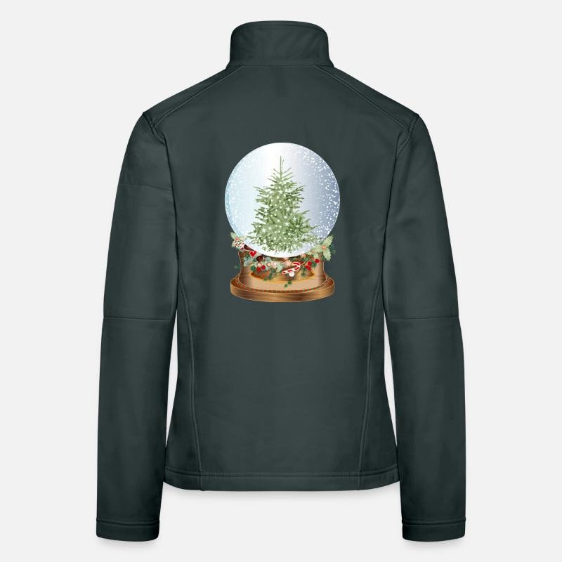 schöne nostalgische Schneekugel mit Weihnachtsbaum Frauen Softshelljacke