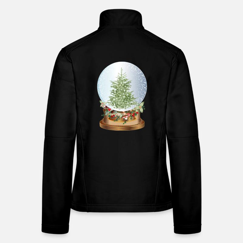 schöne nostalgische Schneekugel mit Weihnachtsbaum Frauen Softshelljacke