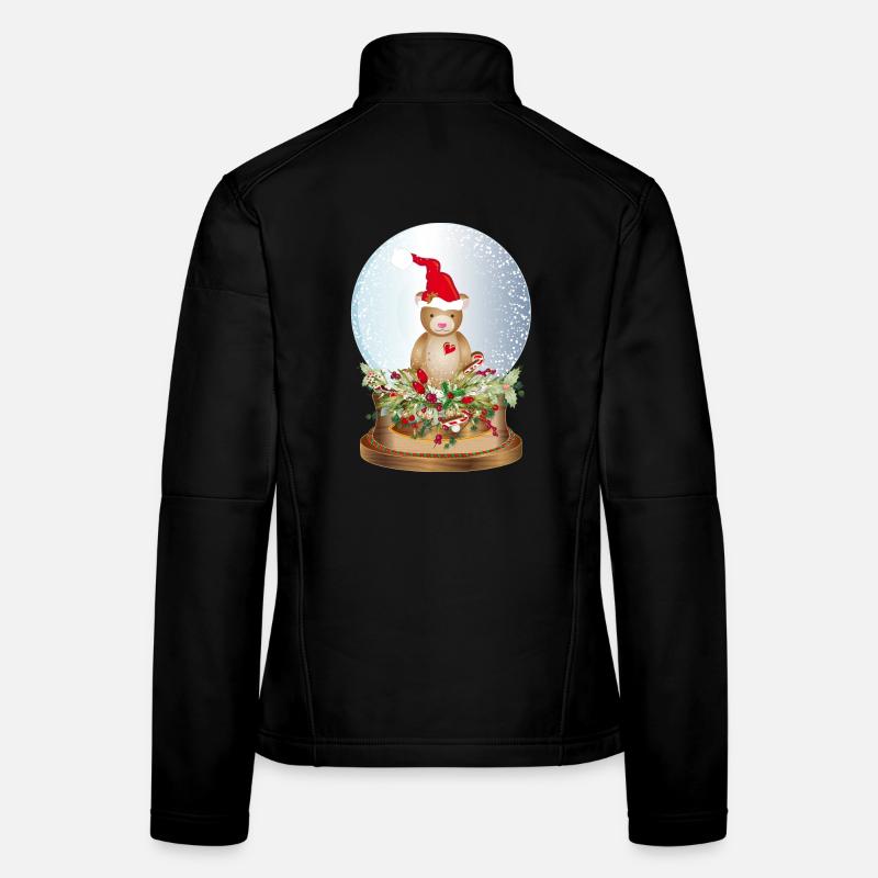 schöne nostalgische Schneekugel mit Teddybär Frauen Softshelljacke
