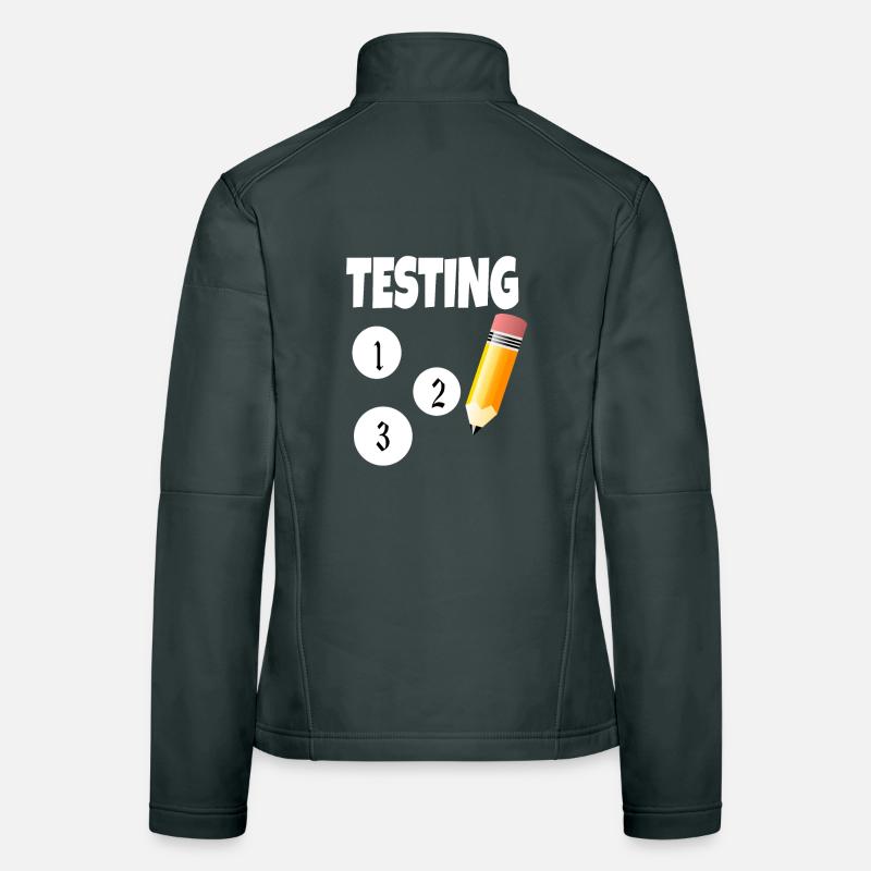 Testing 123 with pencil Women's Softshell Jacket