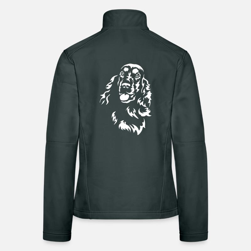 Cocker Spaniel Head « Black Edition » Veste en tissu softshell Femme