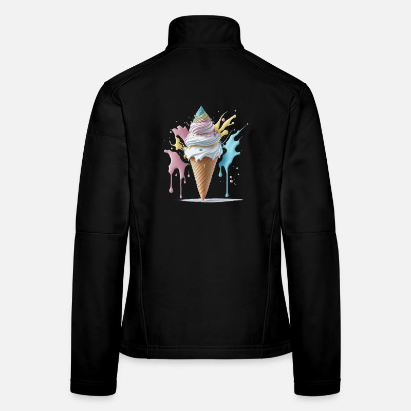 Eiscreme - Frauen Softshelljacke - Schwarz