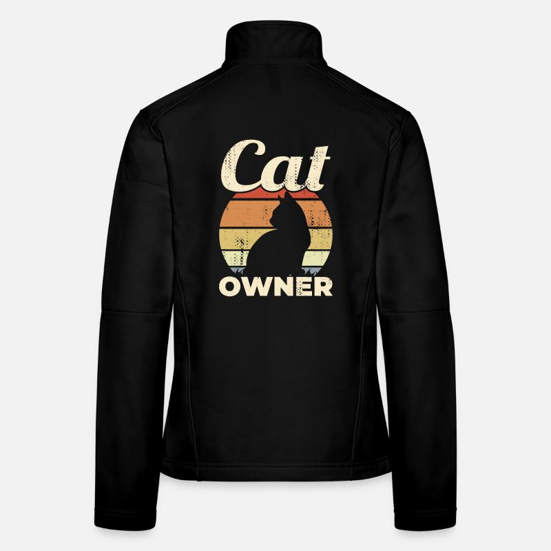 Propriétaire de chat Vintage Look Veste en tissu softshell Femme