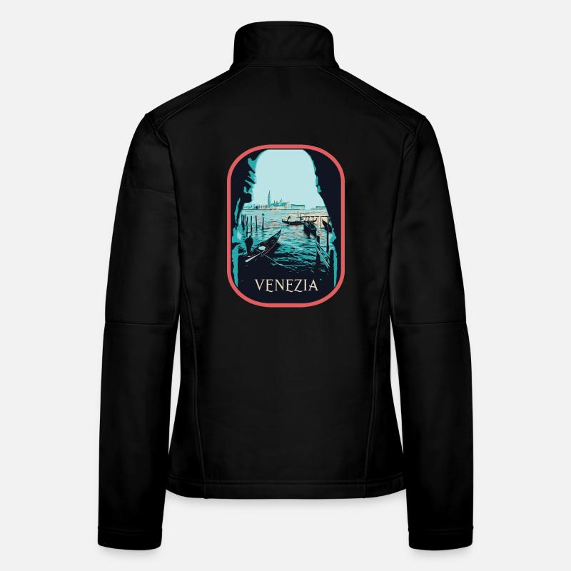 Illustration typical view of Venice and Gondolas Women's Softshell Jacket