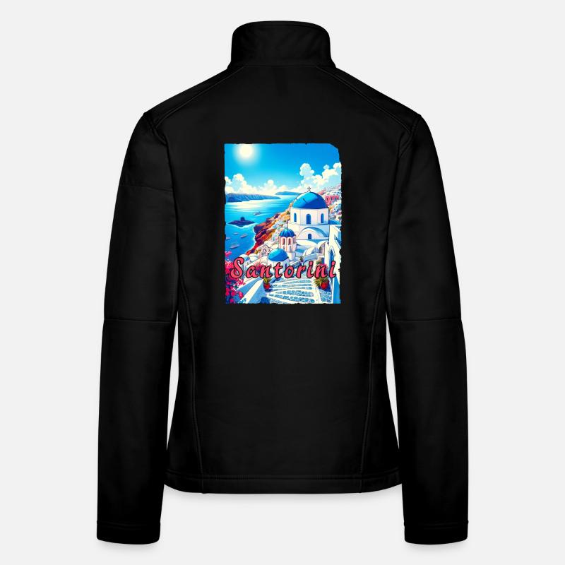 Grèce, souvenirs, vacances, Santorin Veste en tissu softshell Femme