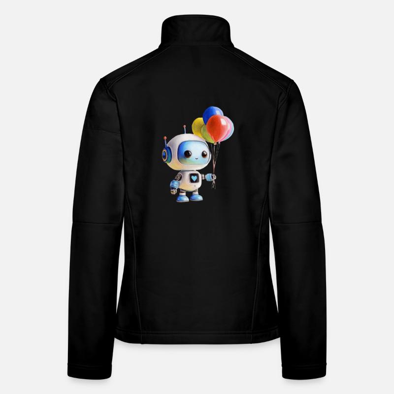 Roboter Luftballon - Frauen Softshelljacke - Schwarz
