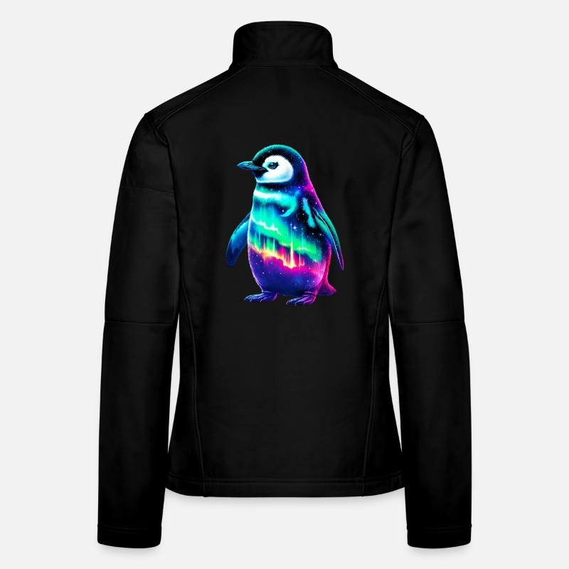 Aurora Borealis Penguin Women's Softshell Jacket