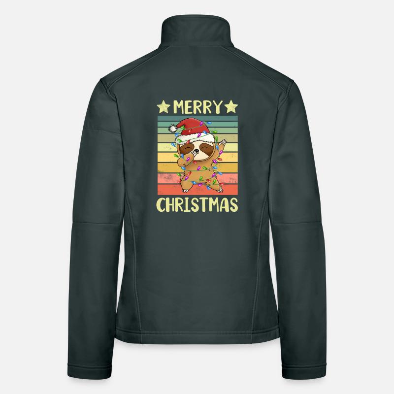Merry Christmas Sloth Women's Softshell Jacket