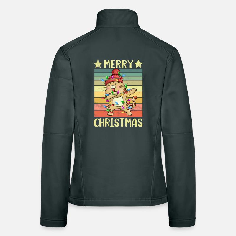 Joyeux Noël Chat Veste en tissu softshell Femme