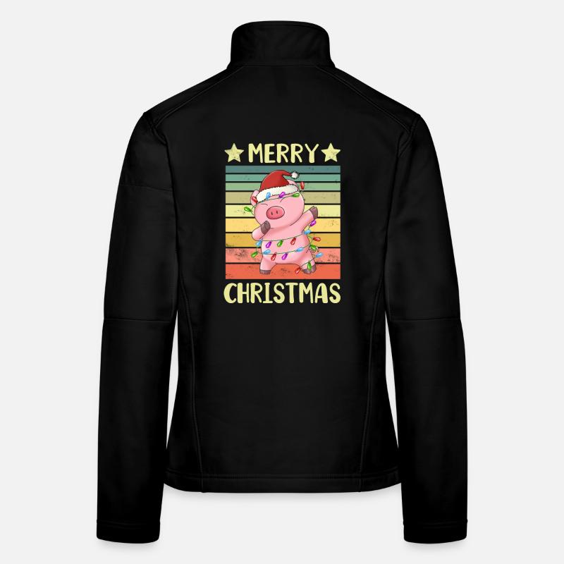 Merry Christmas Pig Women's Softshell Jacket