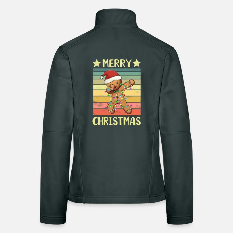 Merry Christmas Gingerbread Man Women's Softshell Jacket