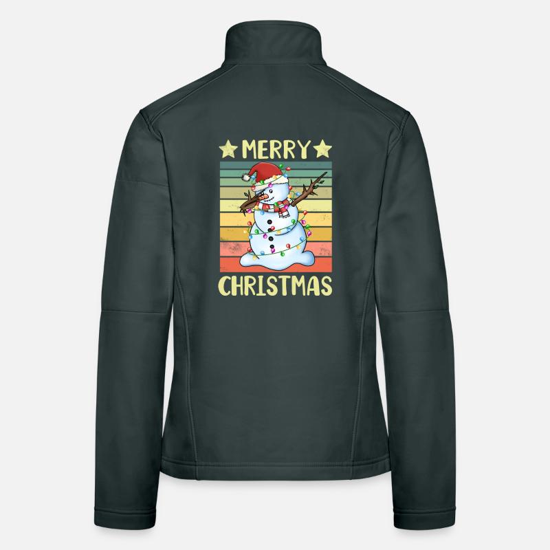 Merry Christmas Snowman Women's Softshell Jacket