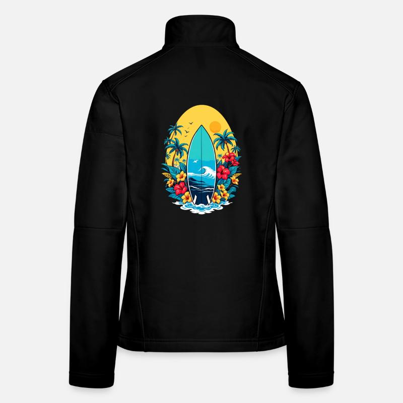 Stylish surfboard Women's Softshell Jacket